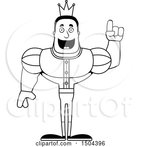 Clipart of a Black and White Buff African American Male Prince with an Idea - Royalty Free Vector Illustration by Cory Thoman