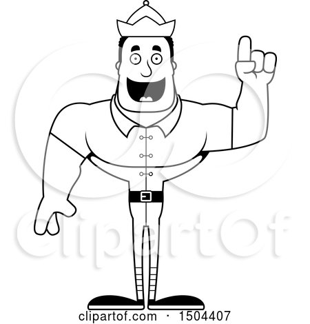 Clipart of a Black and White Buff African American Male Christmas Elf with an Idea - Royalty Free Vector Illustration by Cory Thoman