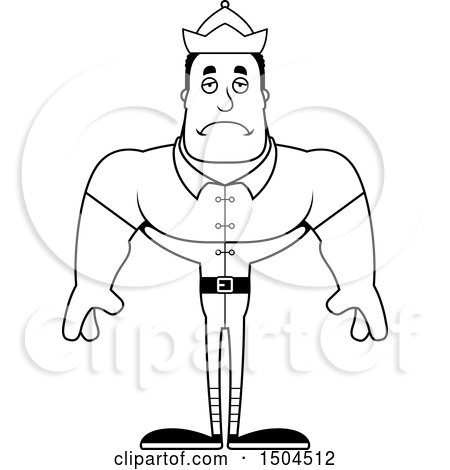 Clipart of a Black and White Sad Buff African American Male Christmas Elf - Royalty Free Vector Illustration by Cory Thoman