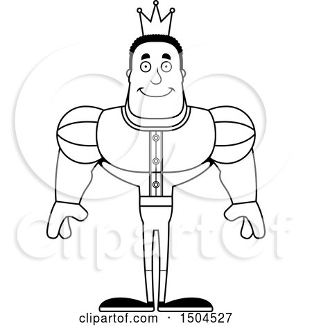 Clipart of a Black and White Happy Buff African American Male Prince - Royalty Free Vector Illustration by Cory Thoman