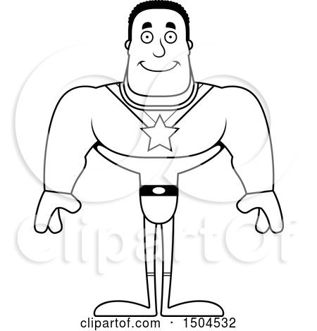 Clipart of a Black and White Happy Buff African American Male Super Hero - Royalty Free Vector Illustration by Cory Thoman