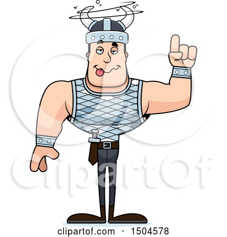 Clipart of a Drunk Buff Caucasian Male Viking - Royalty Free Vector Illustration by Cory Thoman