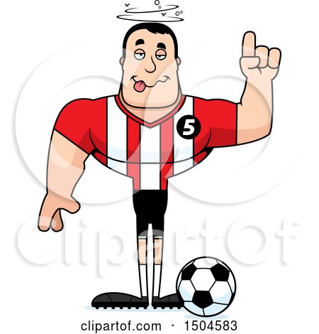 Clipart of a Drunk Buff Caucasian Male Soccer Player Athlete - Royalty Free Vector Illustration by Cory Thoman