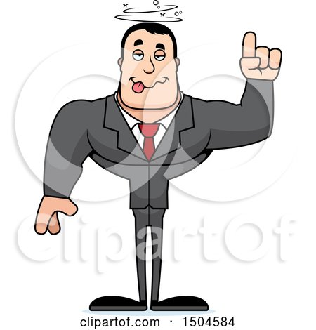 Clipart of a Drunk Buff Caucasian Male - Royalty Free Vector Illustration by Cory Thoman