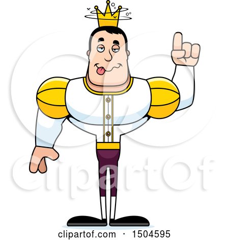 Clipart of a Drunk Buff Caucasian Male Prince - Royalty Free Vector Illustration by Cory Thoman