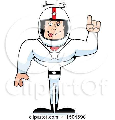 Clipart of a Drunk Buff Caucasian Male Race Car Driver - Royalty Free Vector Illustration by Cory Thoman
