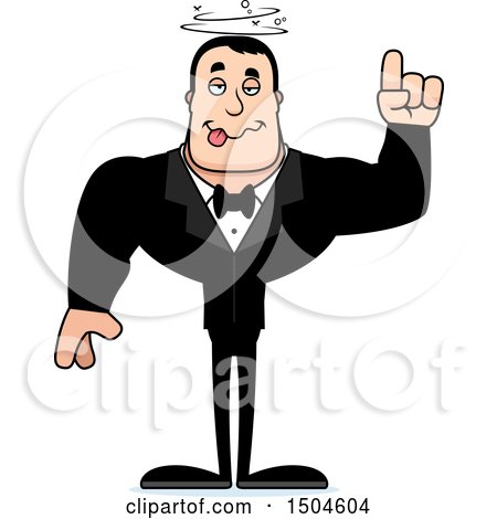 Clipart of a Drunk Buff Caucasian Male Groom - Royalty Free Vector Illustration by Cory Thoman