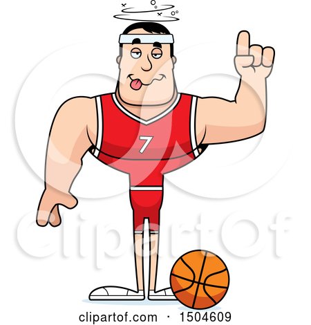 Clipart of a Drunk Buff Caucasian Male Basketball Player - Royalty Free Vector Illustration by Cory Thoman