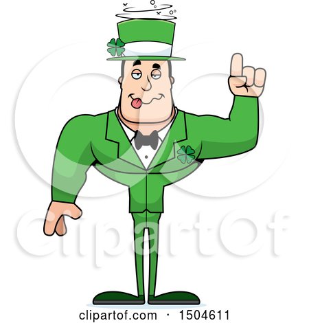 Clipart of a Drunk Buff Caucasian Irish Man - Royalty Free Vector Illustration by Cory Thoman