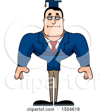 Clipart of a Bored Buff Caucasian Male Teacher - Royalty Free Vector Illustration by Cory Thoman