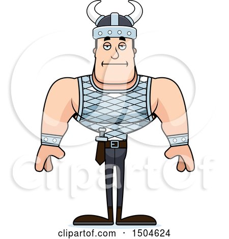 Clipart of a Bored Buff Caucasian Male Viking - Royalty Free Vector Illustration by Cory Thoman