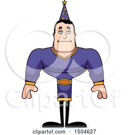 Clipart of a Bored Buff Caucasian Male Wizard - Royalty Free Vector Illustration by Cory Thoman