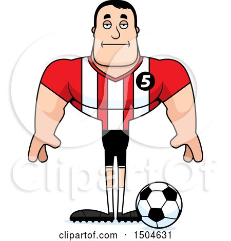 Clipart of a Bored Buff Caucasian Male Soccer Player Athlete - Royalty Free Vector Illustration by Cory Thoman