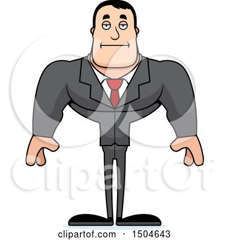 Clipart of a Bored Buff Caucasian Male - Royalty Free Vector Illustration by Cory Thoman