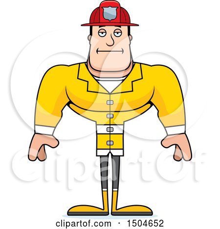 Clipart of a Bored Buff Caucasian Male - Royalty Free Vector Illustration by Cory Thoman
