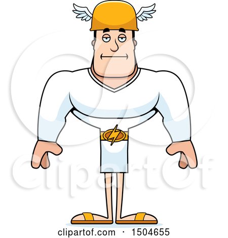 Clipart of a Bored Buff Caucasian Male Hermes - Royalty Free Vector Illustration by Cory Thoman
