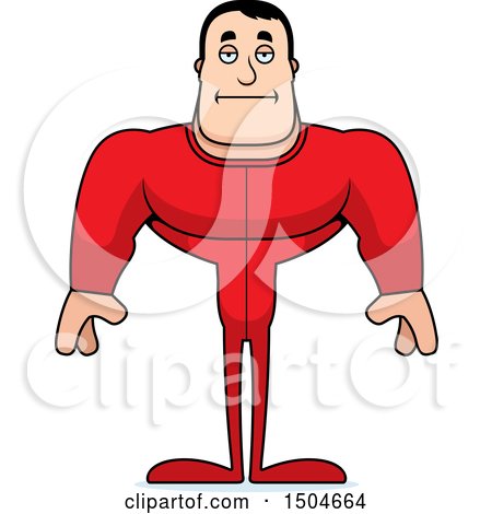 Clipart of a Bored Buff Caucasian Male in Pjs - Royalty Free Vector Illustration by Cory Thoman