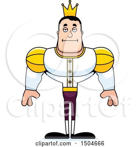 Clipart of a Bored Buff Caucasian Male Prince - Royalty Free Vector Illustration by Cory Thoman