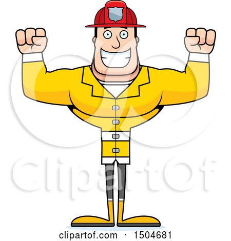 Clipart of a Cheering Buff Caucasian Male - Royalty Free Vector Illustration by Cory Thoman