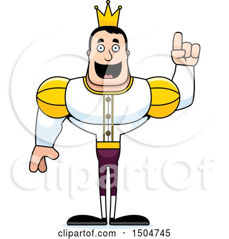 Clipart of a Buff Caucasian Male Prince with an Idea - Royalty Free Vector Illustration by Cory Thoman