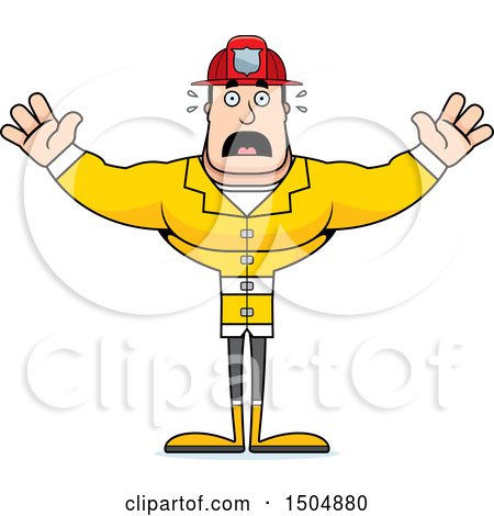 Clipart of a Scared Buff Caucasian Male - Royalty Free Vector Illustration by Cory Thoman