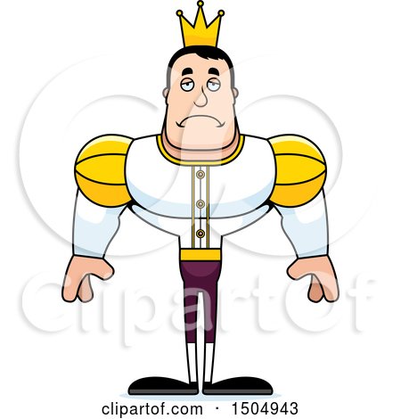 Clipart of a Sad Buff Caucasian Male Prince - Royalty Free Vector Illustration by Cory Thoman