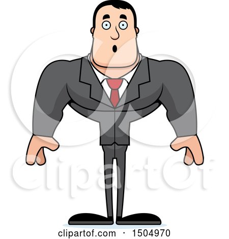 Clipart of a Surprised Buff Caucasian Male - Royalty Free Vector Illustration by Cory Thoman
