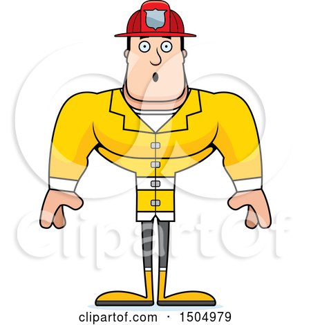 Clipart of a Surprised Buff Caucasian Male - Royalty Free Vector Illustration by Cory Thoman