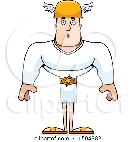 Clipart of a Surprised Buff Caucasian Male Hermes - Royalty Free Vector Illustration by Cory Thoman