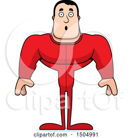 Clipart of a Surprised Buff Caucasian Male in Pjs - Royalty Free Vector Illustration by Cory Thoman