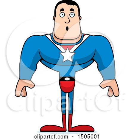 Clipart of a Surprised Buff Caucasian Male Super Hero - Royalty Free Vector Illustration by Cory Thoman
