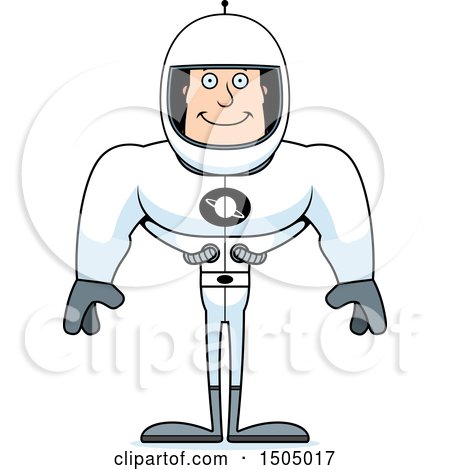 Clipart of a Happy Buff Caucasian Male Astronaut - Royalty Free Vector Illustration by Cory Thoman