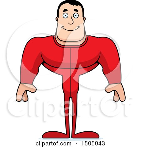 Clipart of a Happy Buff Caucasian Male in Pjs - Royalty Free Vector Illustration by Cory Thoman