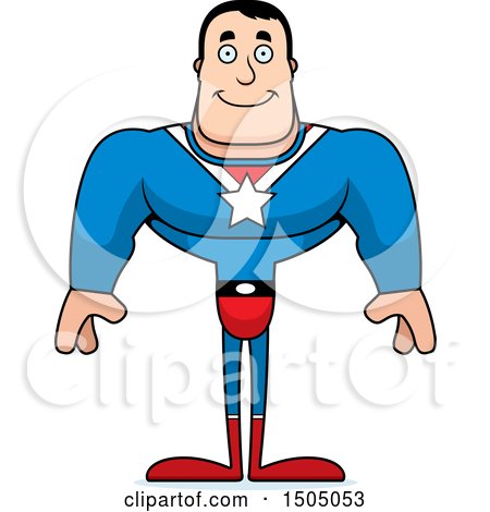 Clipart of a Happy Buff Caucasian Male Super Hero - Royalty Free Vector Illustration by Cory Thoman