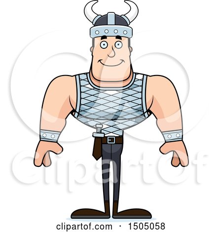Clipart of a Happy Buff Caucasian Male Viking - Royalty Free Vector Illustration by Cory Thoman
