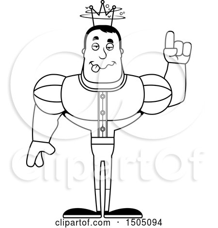 Clipart of a Black and White Drunk Buff Male Prince - Royalty Free Vector Illustration by Cory Thoman