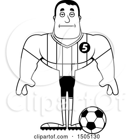 Clipart of a Black and White Bored Buff Male Soccer Player Athlete - Royalty Free Vector Illustration by Cory Thoman