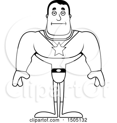 Clipart of a Black and White Bored Buff Male Super Hero - Royalty Free Vector Illustration by Cory Thoman