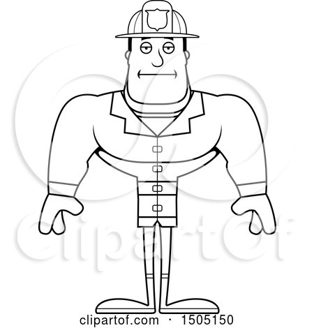 Clipart of a Black and White Bored Buff Male - Royalty Free Vector Illustration by Cory Thoman
