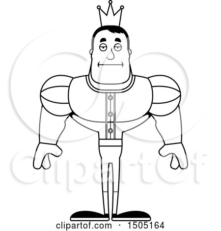 Clipart of a Black and White Bored Buff Male Prince - Royalty Free Vector Illustration by Cory Thoman