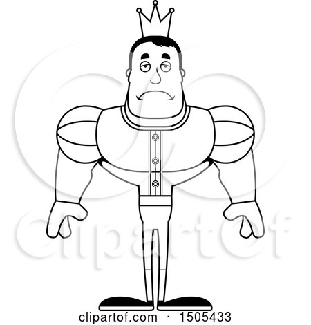 Clipart of a Black and White Sad Buff Male Prince - Royalty Free Vector Illustration by Cory Thoman