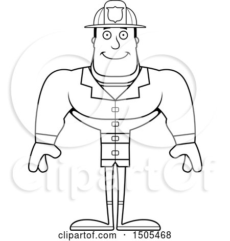 Clipart of a Black and White Happy Buff Male - Royalty Free Vector Illustration by Cory Thoman