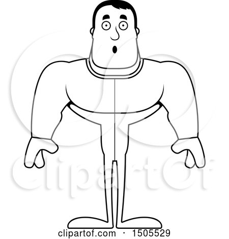 Clipart of a Black and White Surprised Buff Male in Pjs - Royalty Free Vector Illustration by Cory Thoman