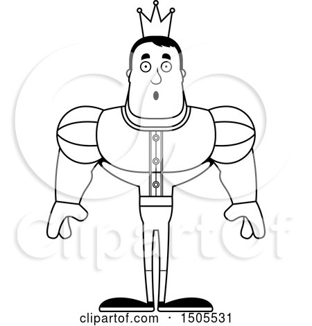 Clipart of a Black and White Surprised Buff Male Prince - Royalty Free Vector Illustration by Cory Thoman