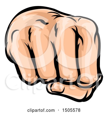 Clipart of a Cartoon Fist Punching - Royalty Free Vector Illustration by AtStockIllustration