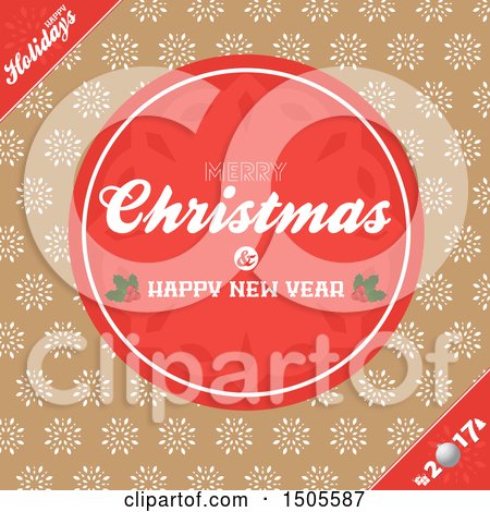 Clipart of a Christmas Greeting Background with Snowflakes - Royalty Free Vector Illustration by elaineitalia
