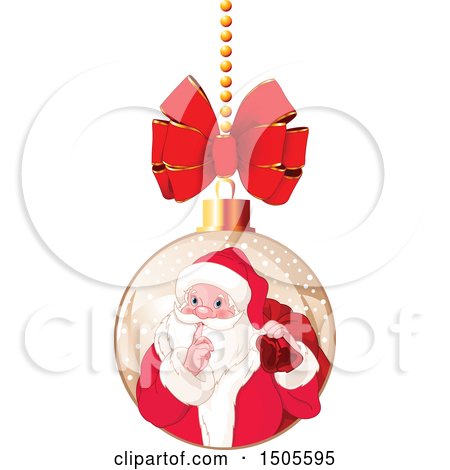 Clipart of a Santa Claus Christmas Bauble - Royalty Free Vector Illustration by Pushkin