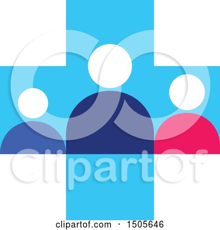 Clipart of a Medical Cross People Design - Royalty Free Vector Illustration by elena