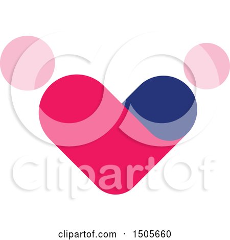Clipart of an Abstract Couple Forming a Heart - Royalty Free Vector Illustration by elena
