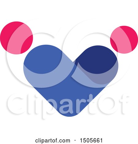 Clipart of an Abstract Couple Forming a Heart - Royalty Free Vector Illustration by elena